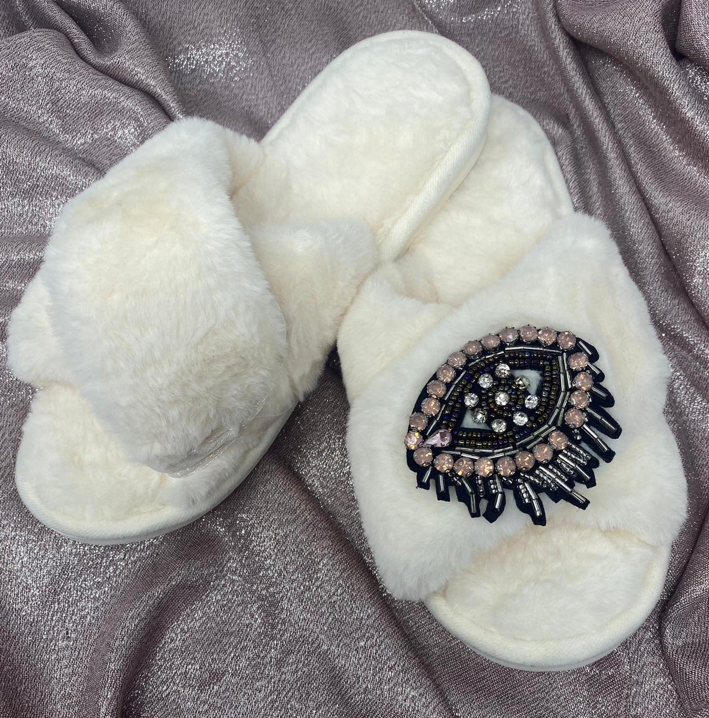 Cream Eye Slippers-Cream-Fi&Co Boutique