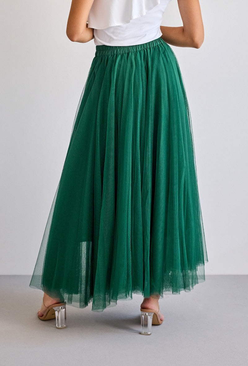 Carrie Tulle Skirt Emerald Green-S/M-Fi&Co Boutique