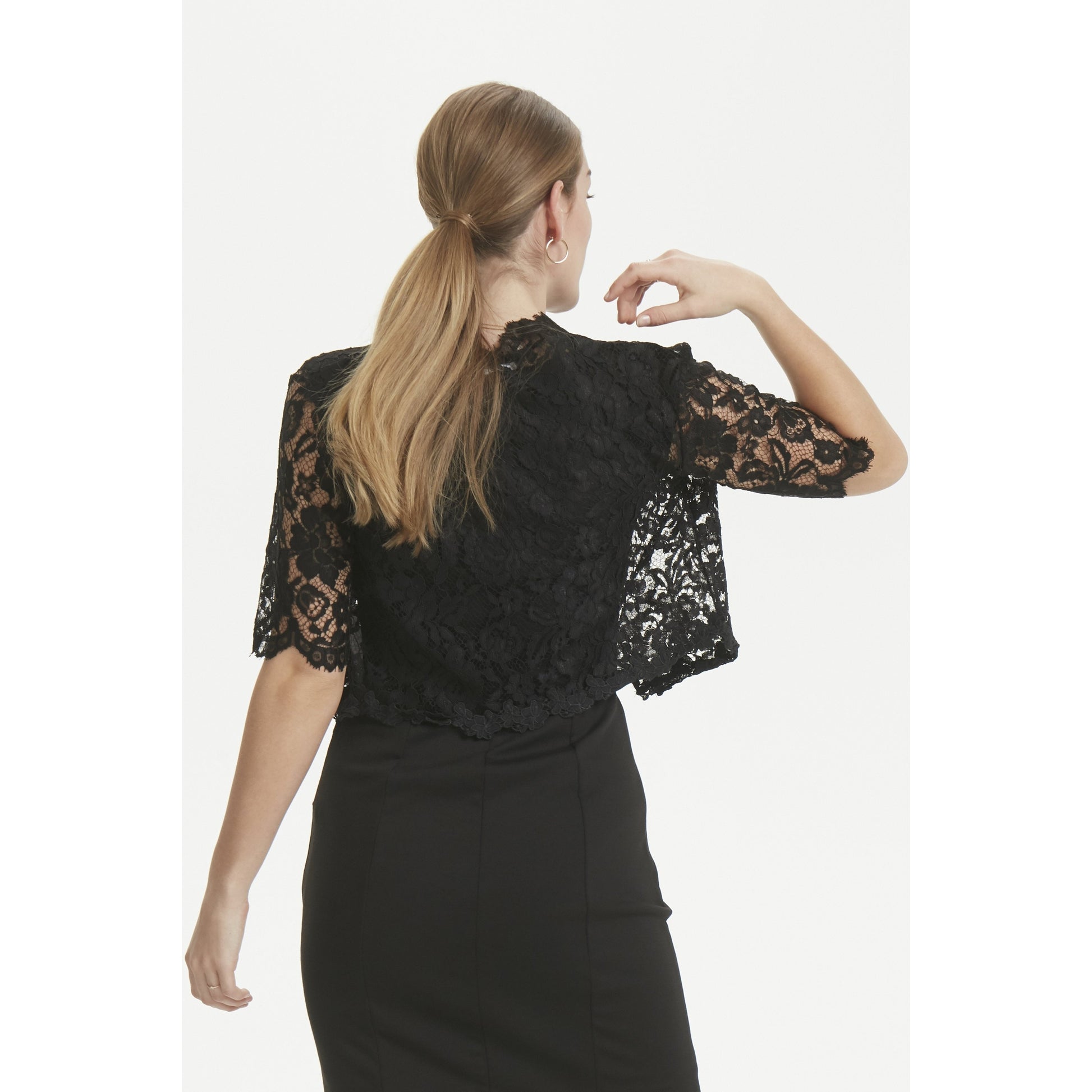 Kaffe Edda Bolero 1/2 Sleeve-Black Deep-Fi&Co Boutique