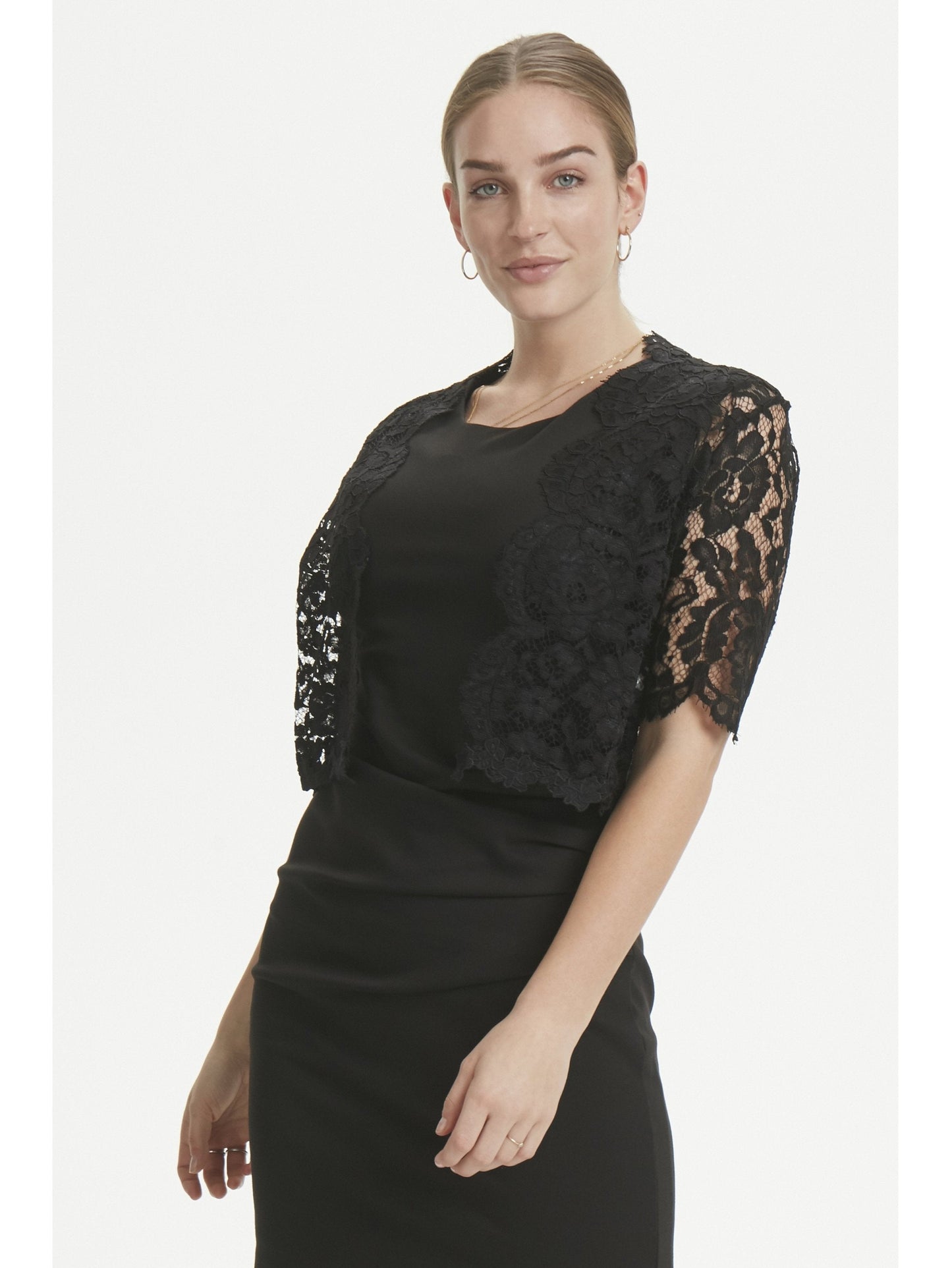 Kaffe Edda Bolero 1/2 Sleeve-Black Deep-Fi&Co Boutique