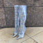 Keily Silver Stiletto Knee High Boots-37-Fi&Co Boutique