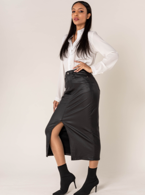 Kimberly Vegan Leather Skirt-XS/34/6-Fi&Co Boutique