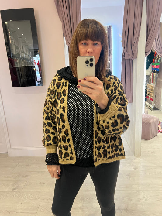 Margot Leopard Print Cardigan