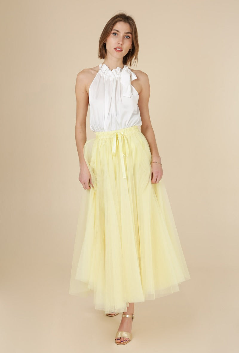 Carrie Tulle Skirt Cream-Fi&Co Boutique