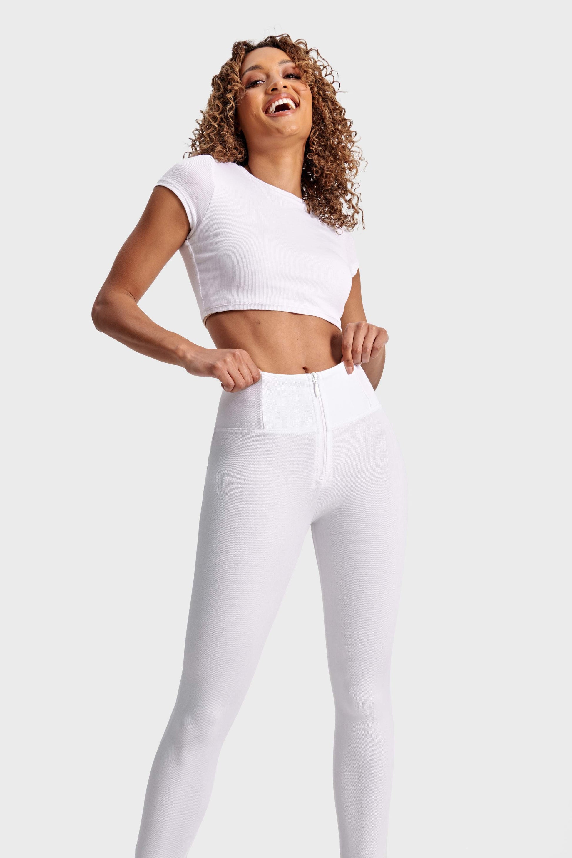 Freddy WR.UP® Fashion High Waisted 7/8 Length White Zip-Fi&Co Boutique