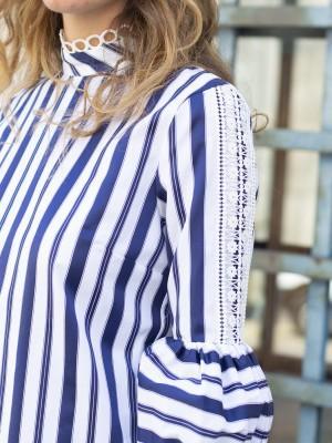 Vilagallo Lola Shirt Navy Stripes-Navy Stripes-Fi&Co Boutique